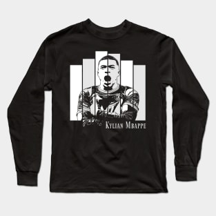 Kylian mbappe, white lineart, france striker, football player Long Sleeve T-Shirt